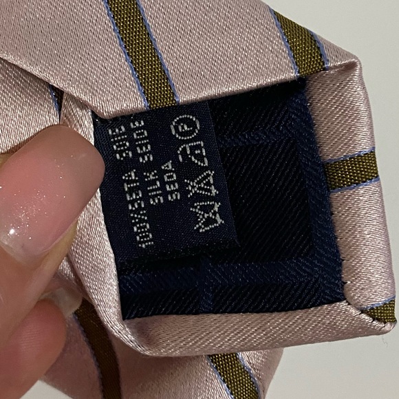 Burberry Tie Silk Pink Striped - Picture 3 of 5